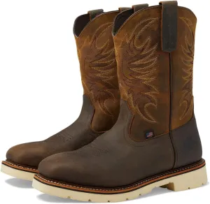 Thorogood American Heritage 11" Square Toe Wellington Leather Work Boots for Men with Slip-Resistant Outsole