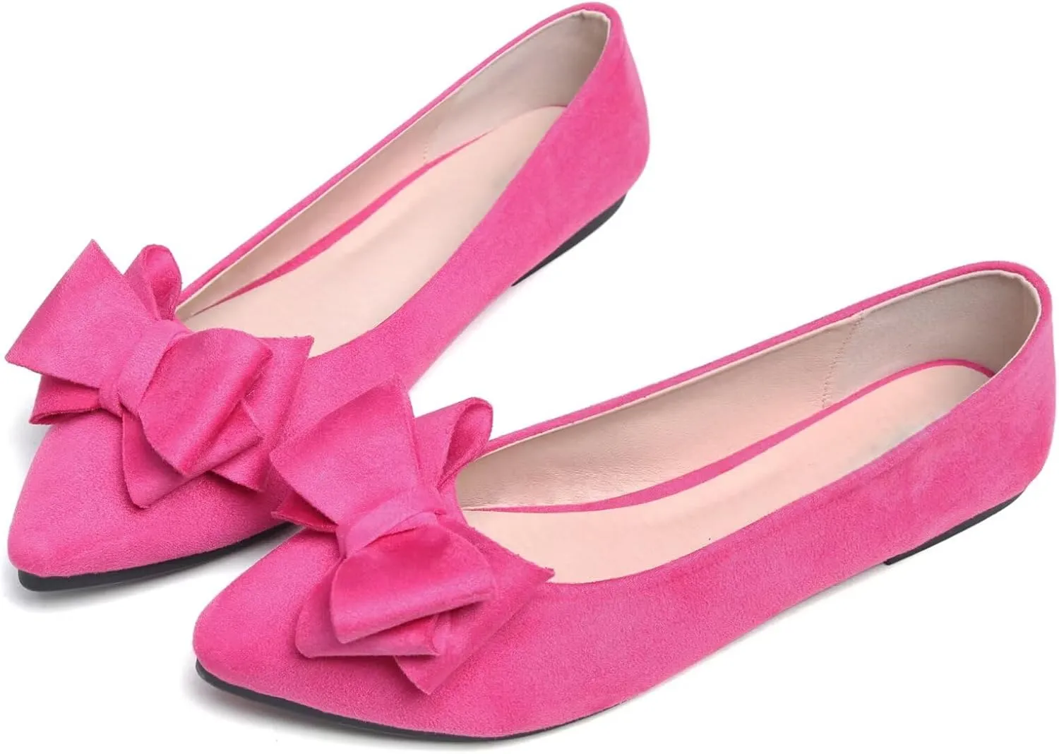 TN TANGNEST Women Cute Bowknot Flats Soft Slip On Flats Comfort Pointed Toe Casual Dress Flat Shoes