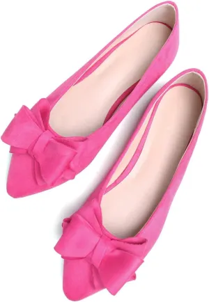 TN TANGNEST Women Cute Bowknot Flats Soft Slip On Flats Comfort Pointed Toe Casual Dress Flat Shoes