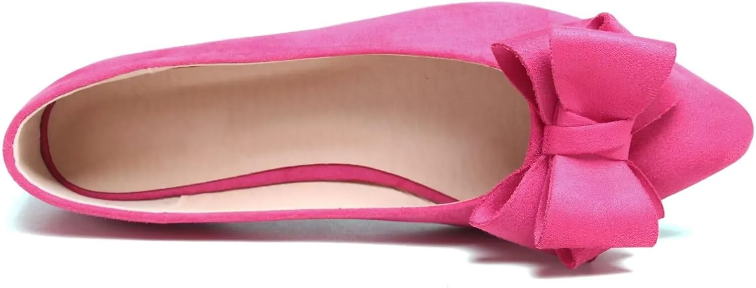 TN TANGNEST Women Cute Bowknot Flats Soft Slip On Flats Comfort Pointed Toe Casual Dress Flat Shoes
