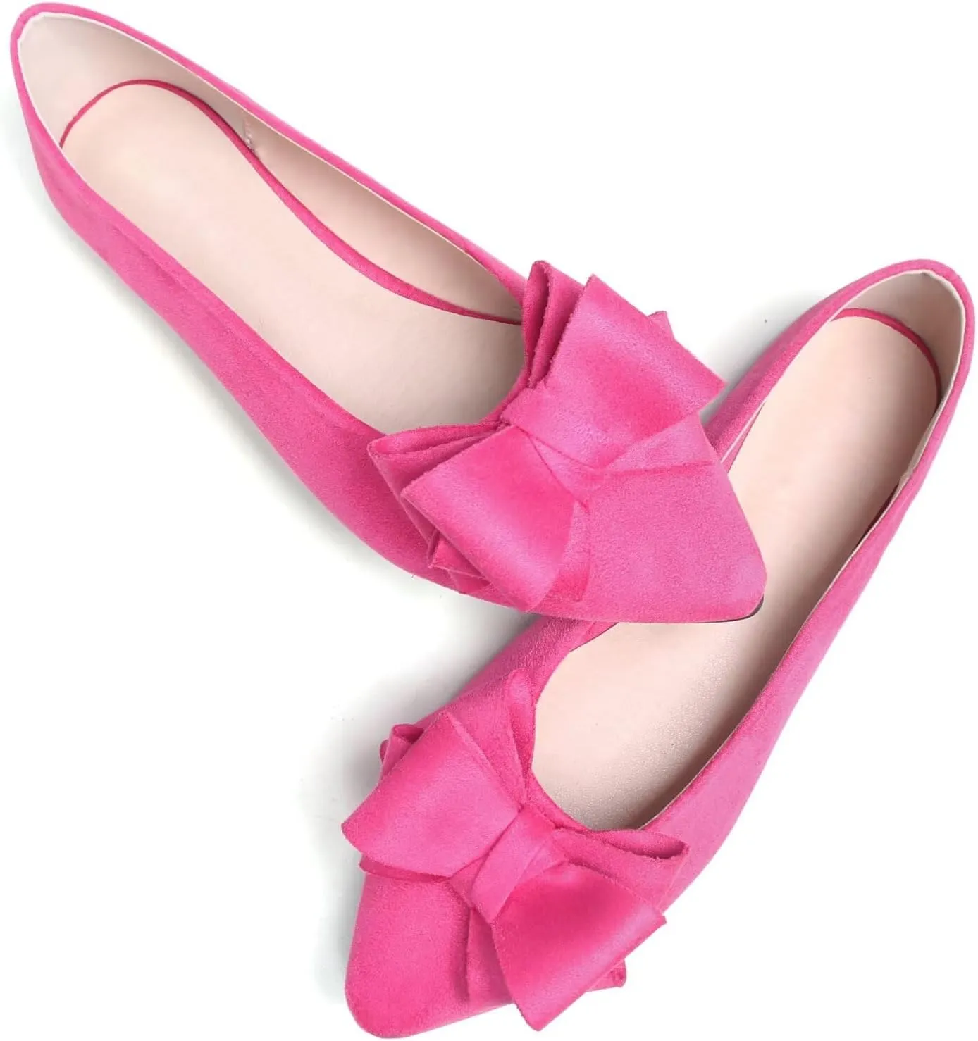 TN TANGNEST Women Cute Bowknot Flats Soft Slip On Flats Comfort Pointed Toe Casual Dress Flat Shoes