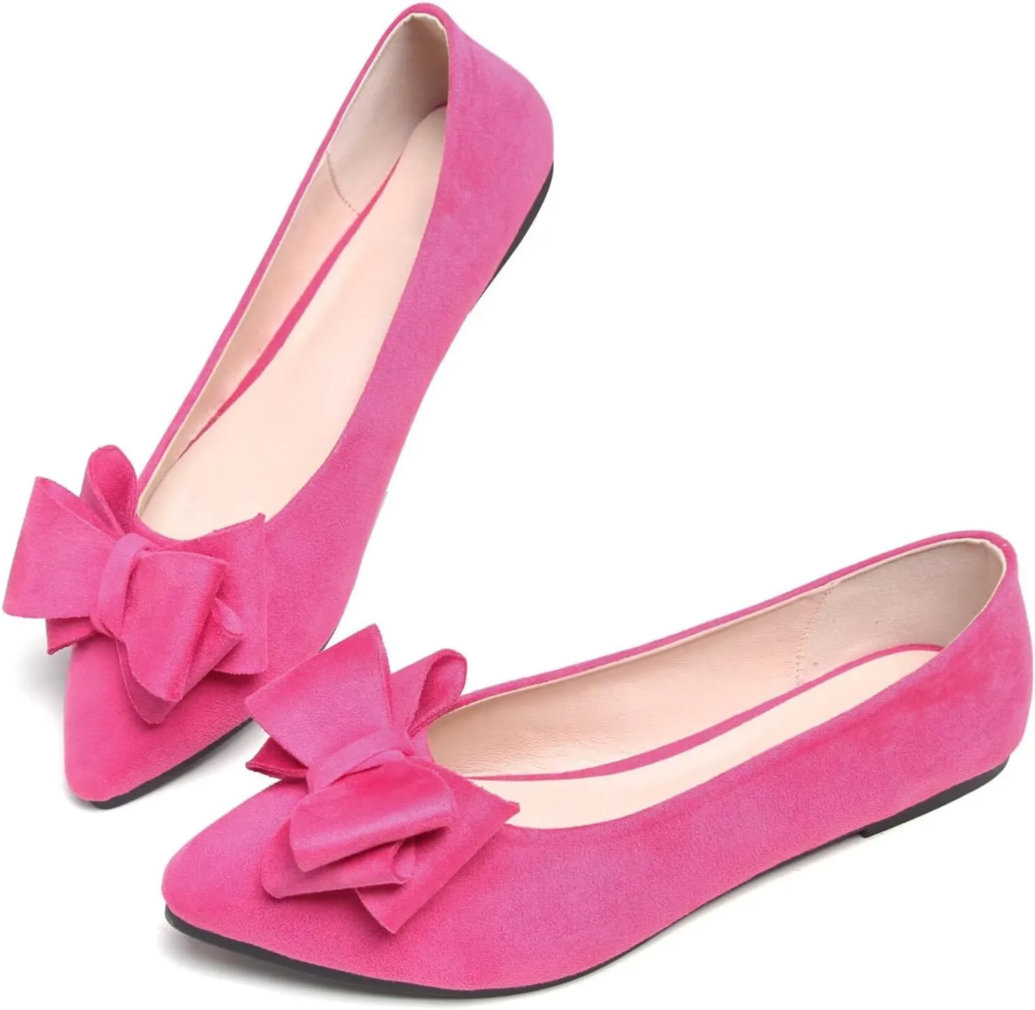TN TANGNEST Women Cute Bowknot Flats Soft Slip On Flats Comfort Pointed Toe Casual Dress Flat Shoes