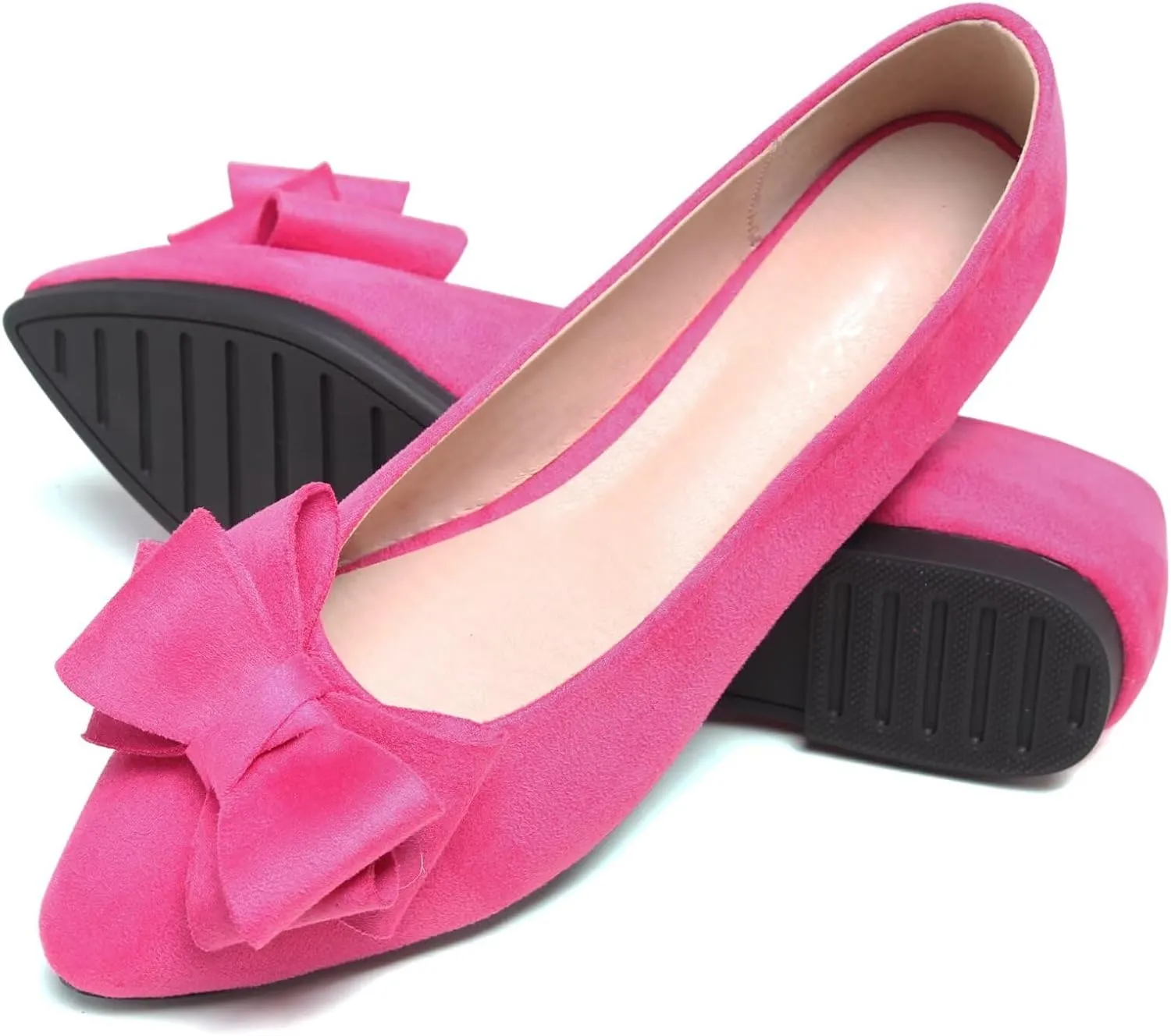TN TANGNEST Women Cute Bowknot Flats Soft Slip On Flats Comfort Pointed Toe Casual Dress Flat Shoes