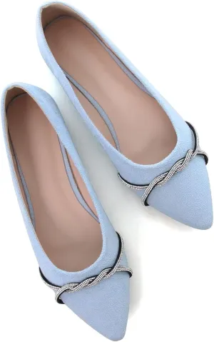 TN TANGNEST Womens Casual Flats Fashion Chain Pointed Toe Ballet Flats Rhinestone Flats Comfort Slip On Dress Shoes