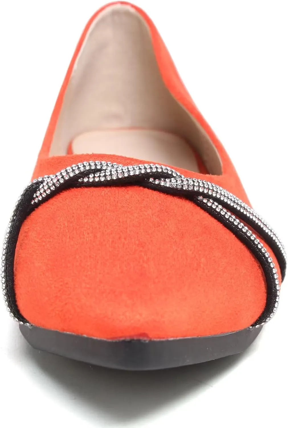 TN TANGNEST Womens Casual Flats Fashion Chain Pointed Toe Ballet Flats Rhinestone Flats Comfort Slip On Dress Shoes