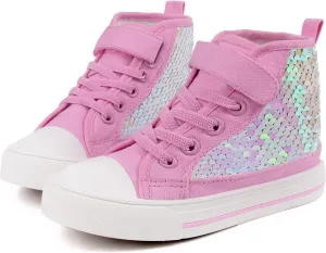 Toandon Kids Adorable Fashion High Top Casual Canvas Sneakers