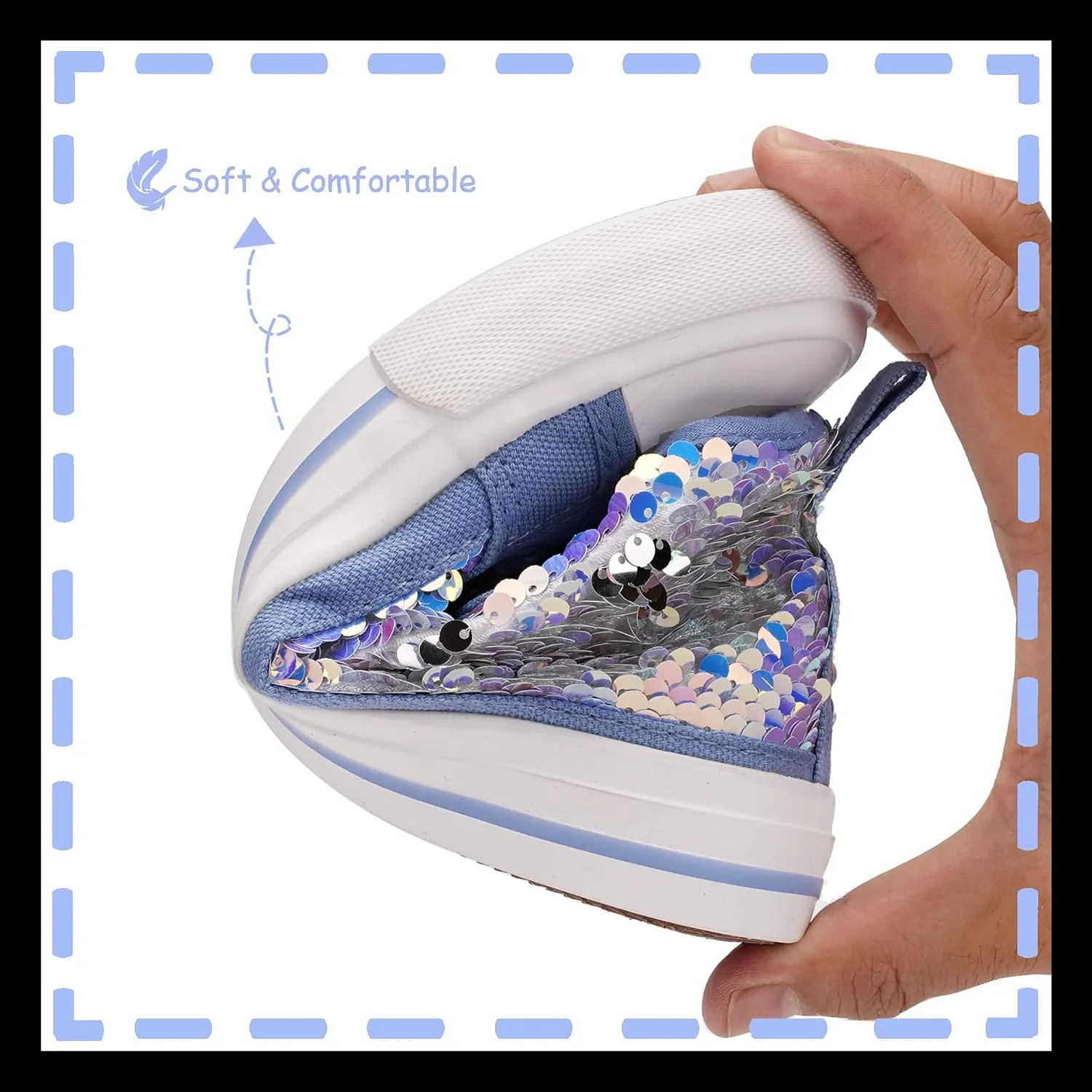 Toandon Kids Adorable Fashion High Top Casual Canvas Sneakers