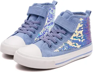 Toandon Kids Adorable Fashion High Top Casual Canvas Sneakers