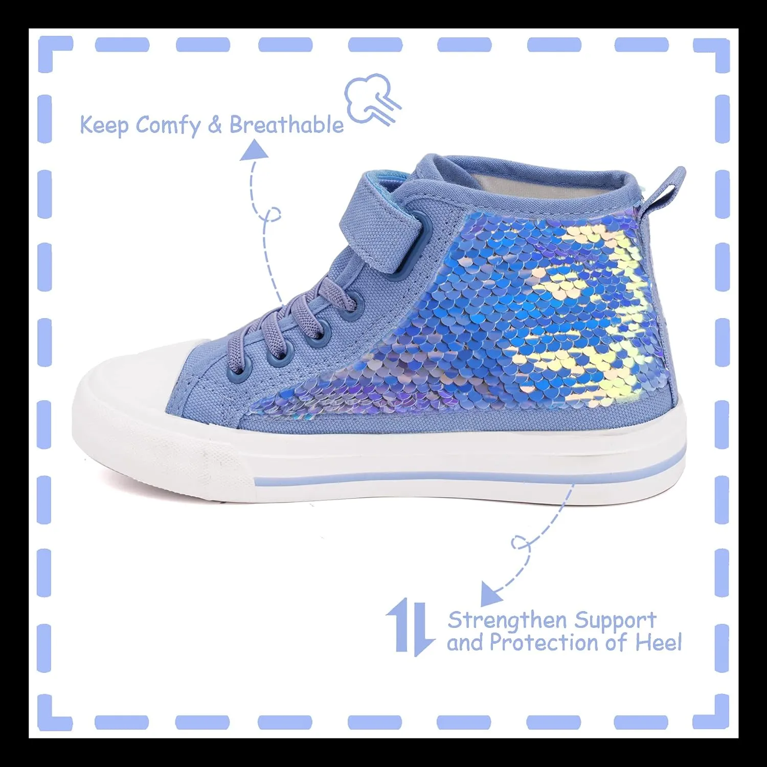 Toandon Kids Adorable Fashion High Top Casual Canvas Sneakers