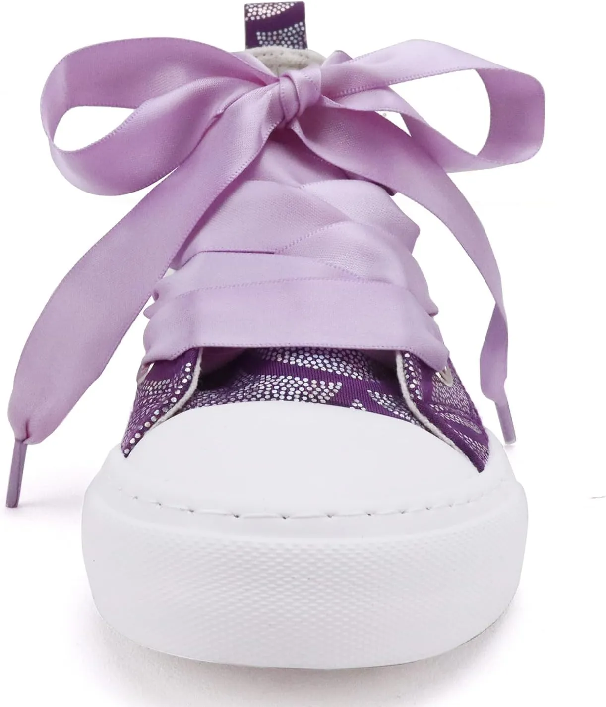 Toandon Little Kids Girls Glimmer Glitter Ribbon Lace Sneakers Age 3-10