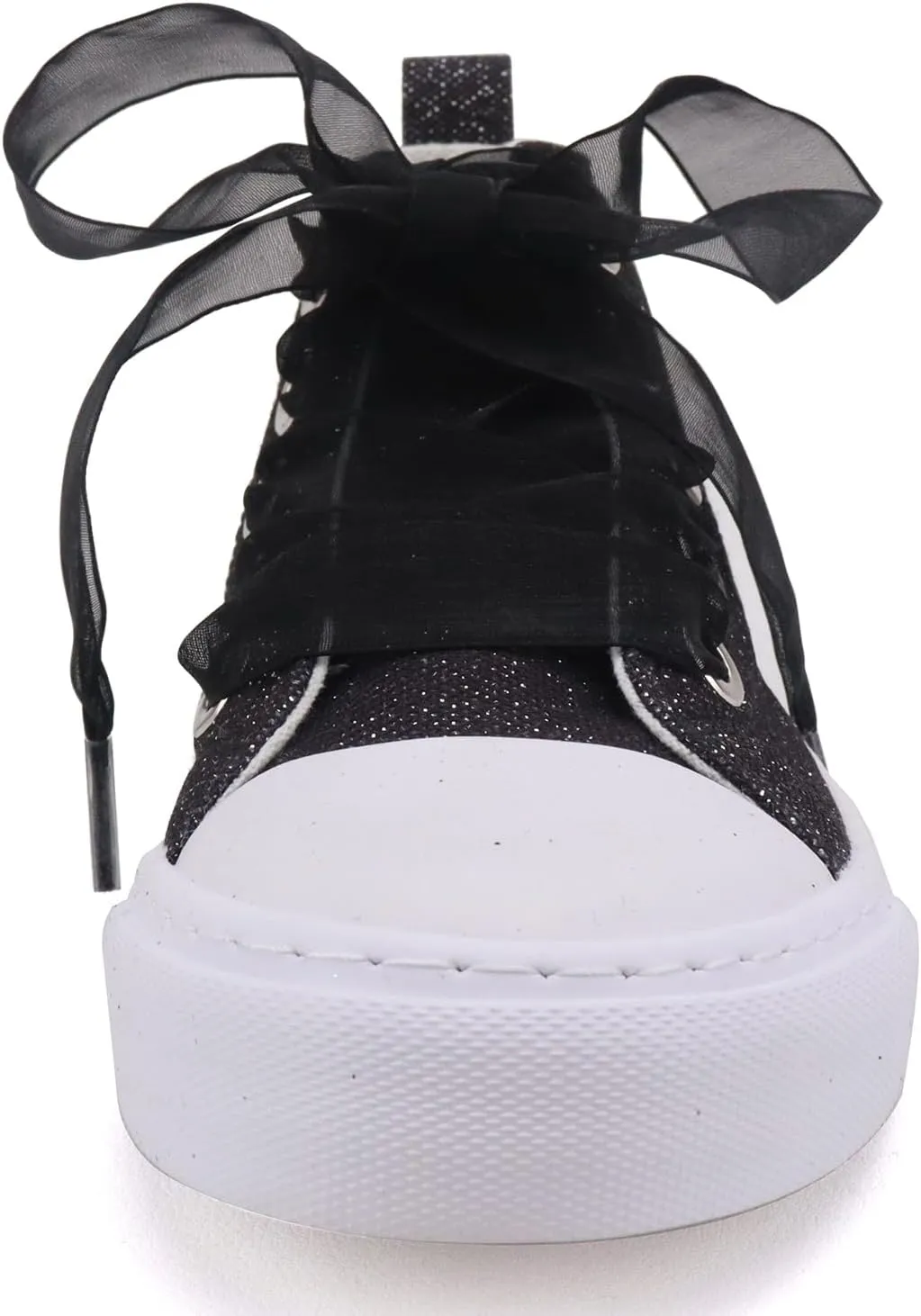 Toandon Little Kids Girls Glimmer Glitter Ribbon Lace Sneakers Age 3-10