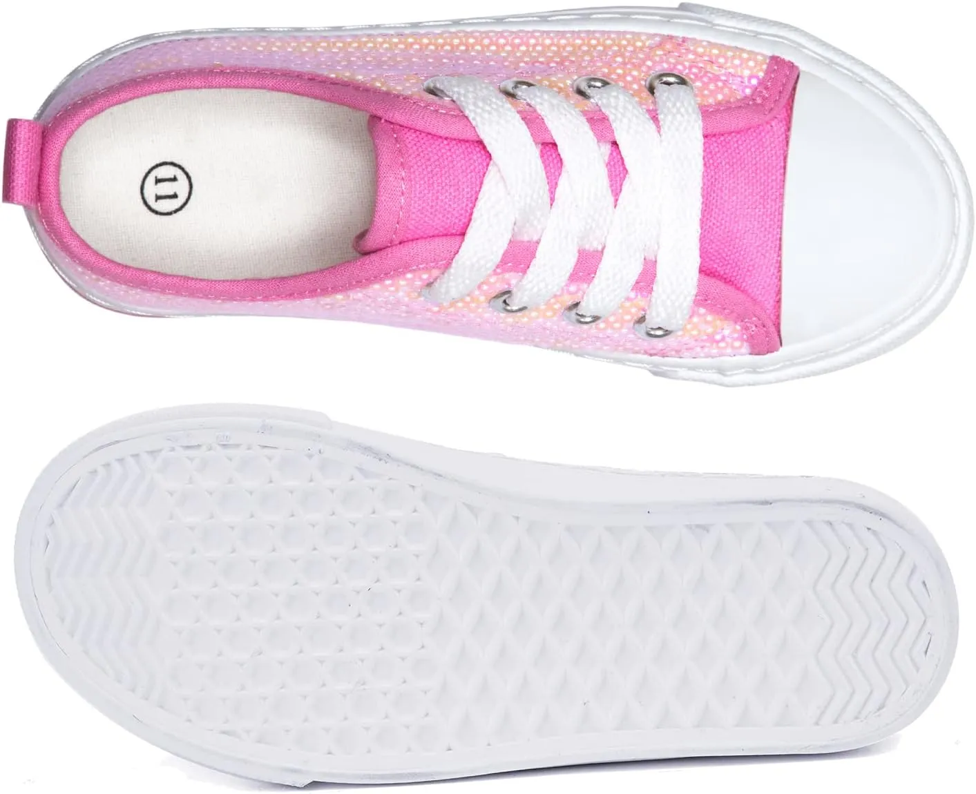 ToandonToddler Kids Sneakers Sparkle Fashion Glitter Sequins Canvas Shoes