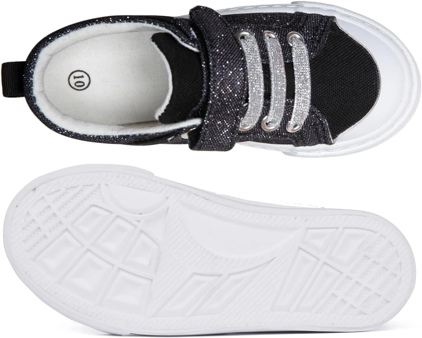 ToandonToddler Kids Sneakers Sparkle Fashion Glitter Sequins Canvas Shoes
