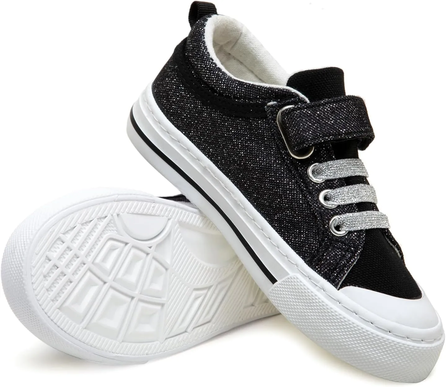 ToandonToddler Kids Sneakers Sparkle Fashion Glitter Sequins Canvas Shoes