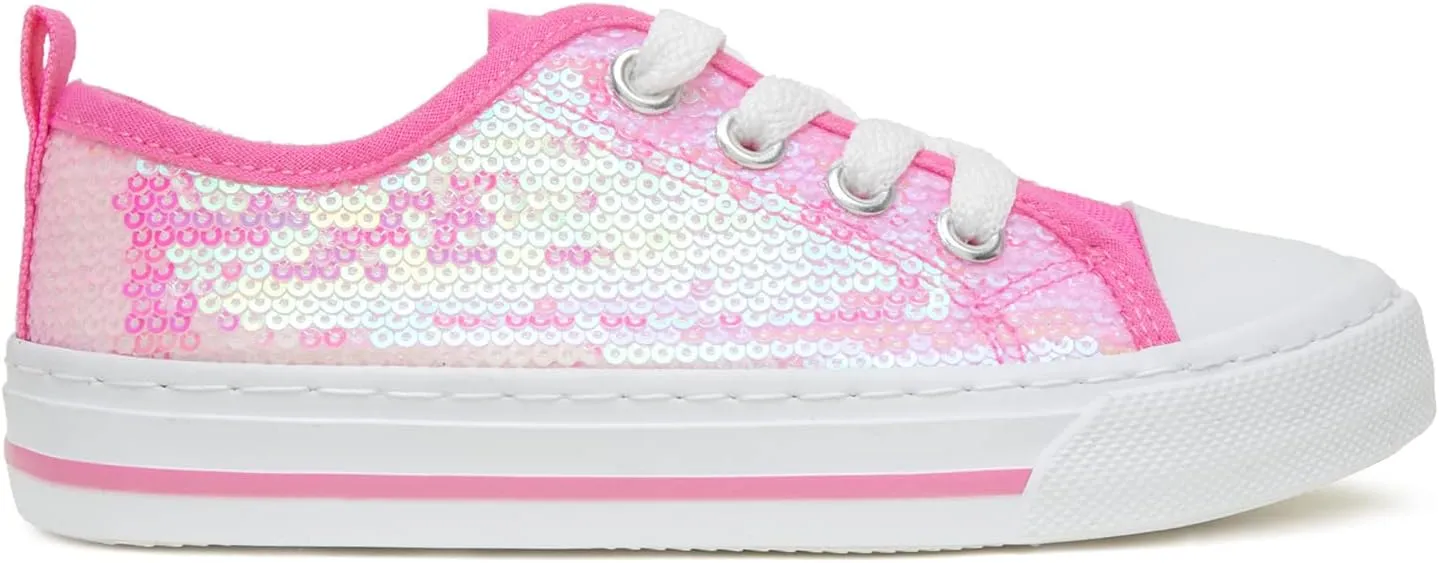 ToandonToddler Kids Sneakers Sparkle Fashion Glitter Sequins Canvas Shoes
