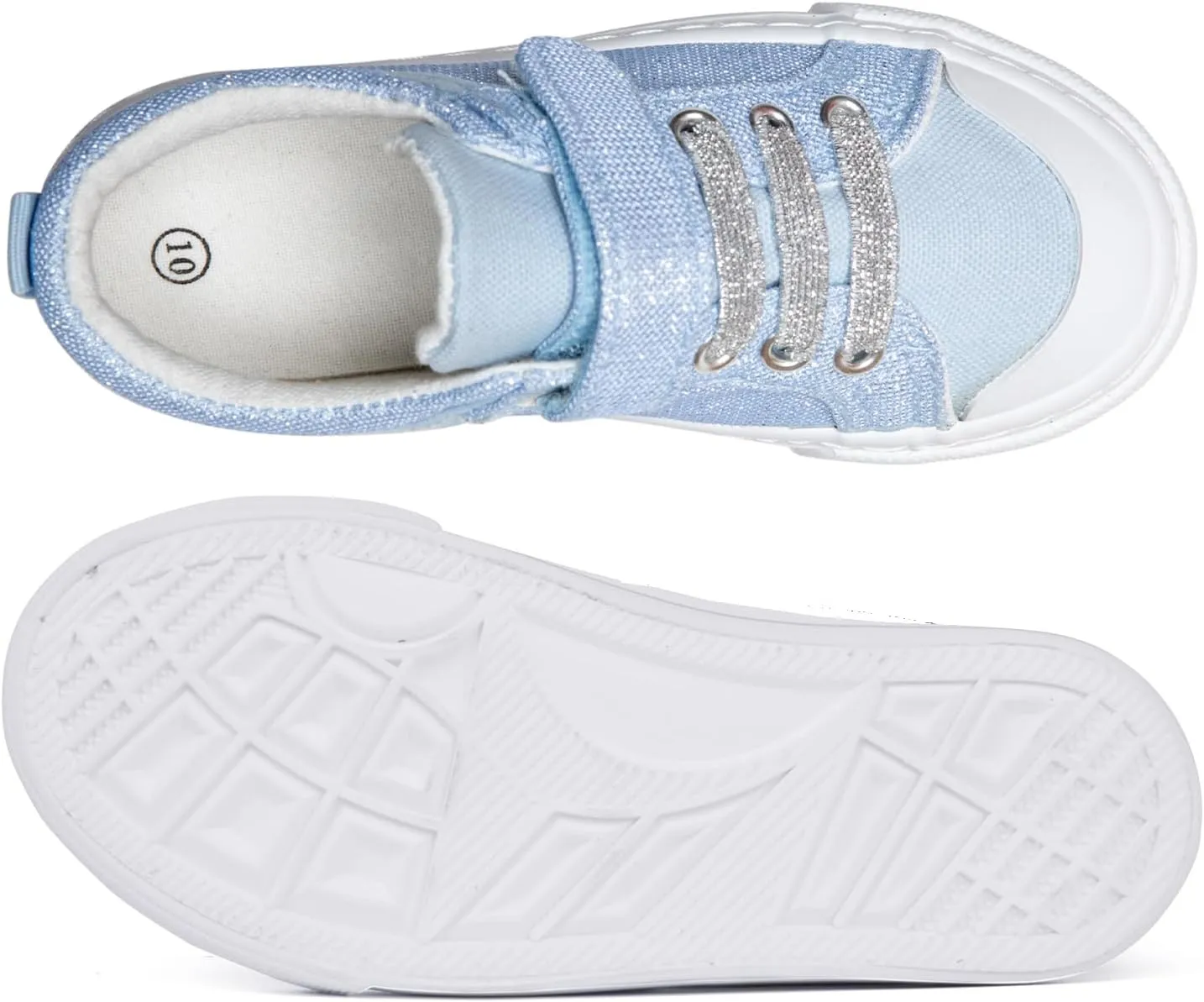 ToandonToddler Kids Sneakers Sparkle Fashion Glitter Sequins Canvas Shoes