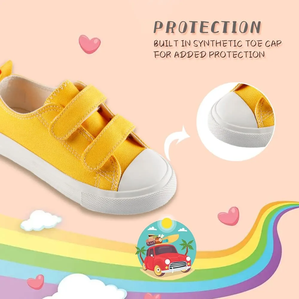 Toddler Boys and Girls Low Top Canvas Adjustable Strap Sneakers