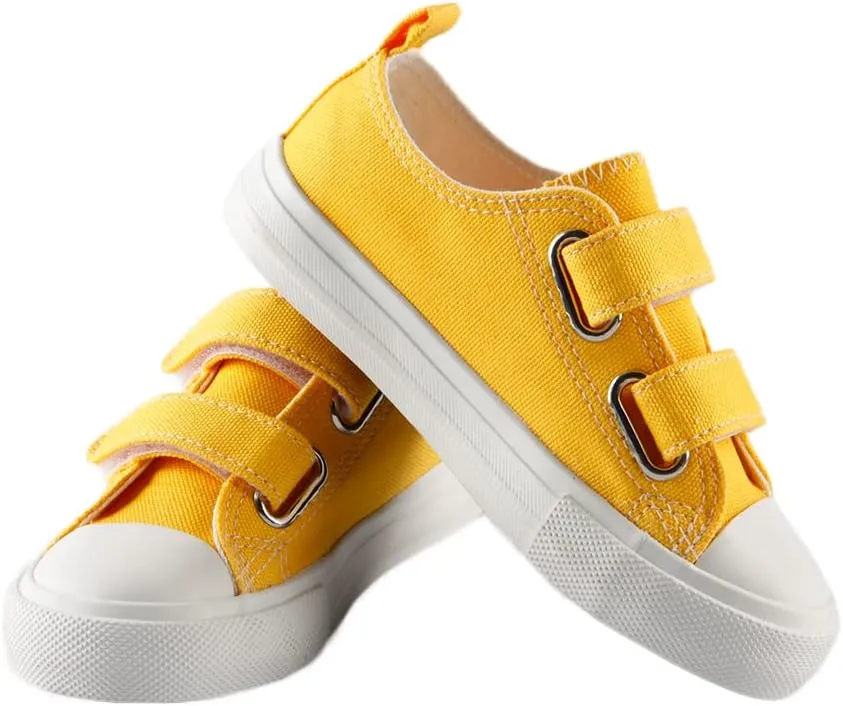 Toddler Boys and Girls Low Top Canvas Adjustable Strap Sneakers