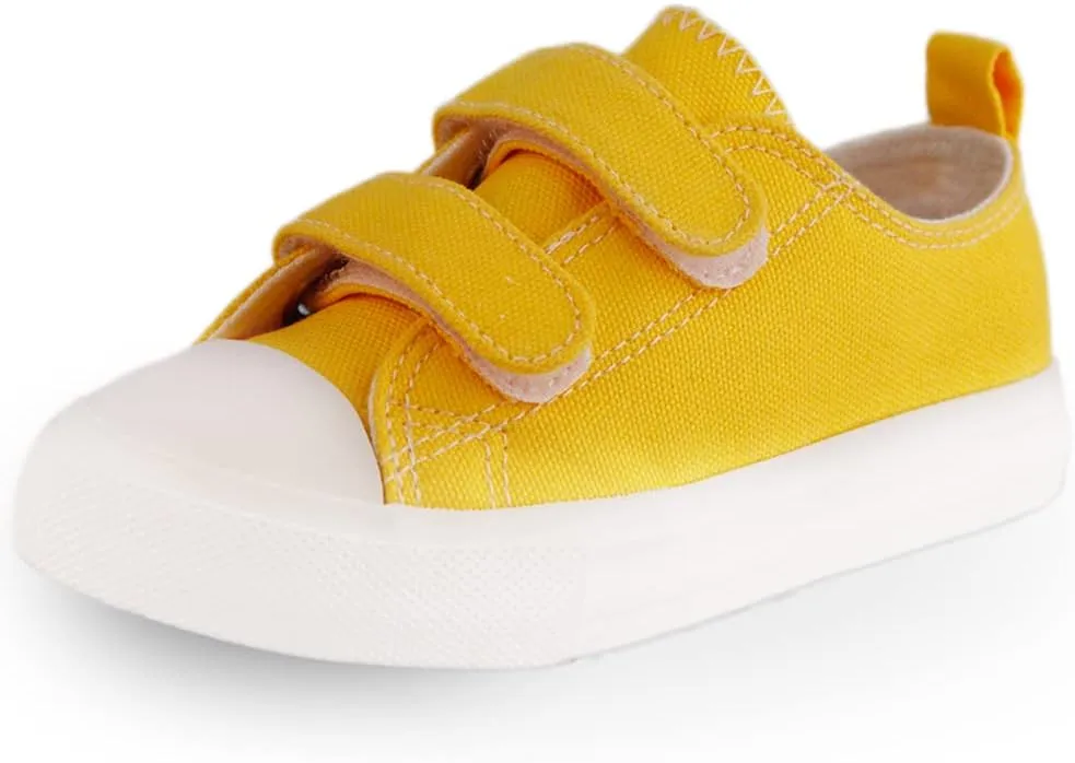 Toddler Boys and Girls Low Top Canvas Adjustable Strap Sneakers