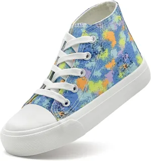 Toddler Sneakers for Girls Boys High Top Kids Lace Up Canvas Fashion Shoes Comfortable Classic Casual Running Walking Shoe