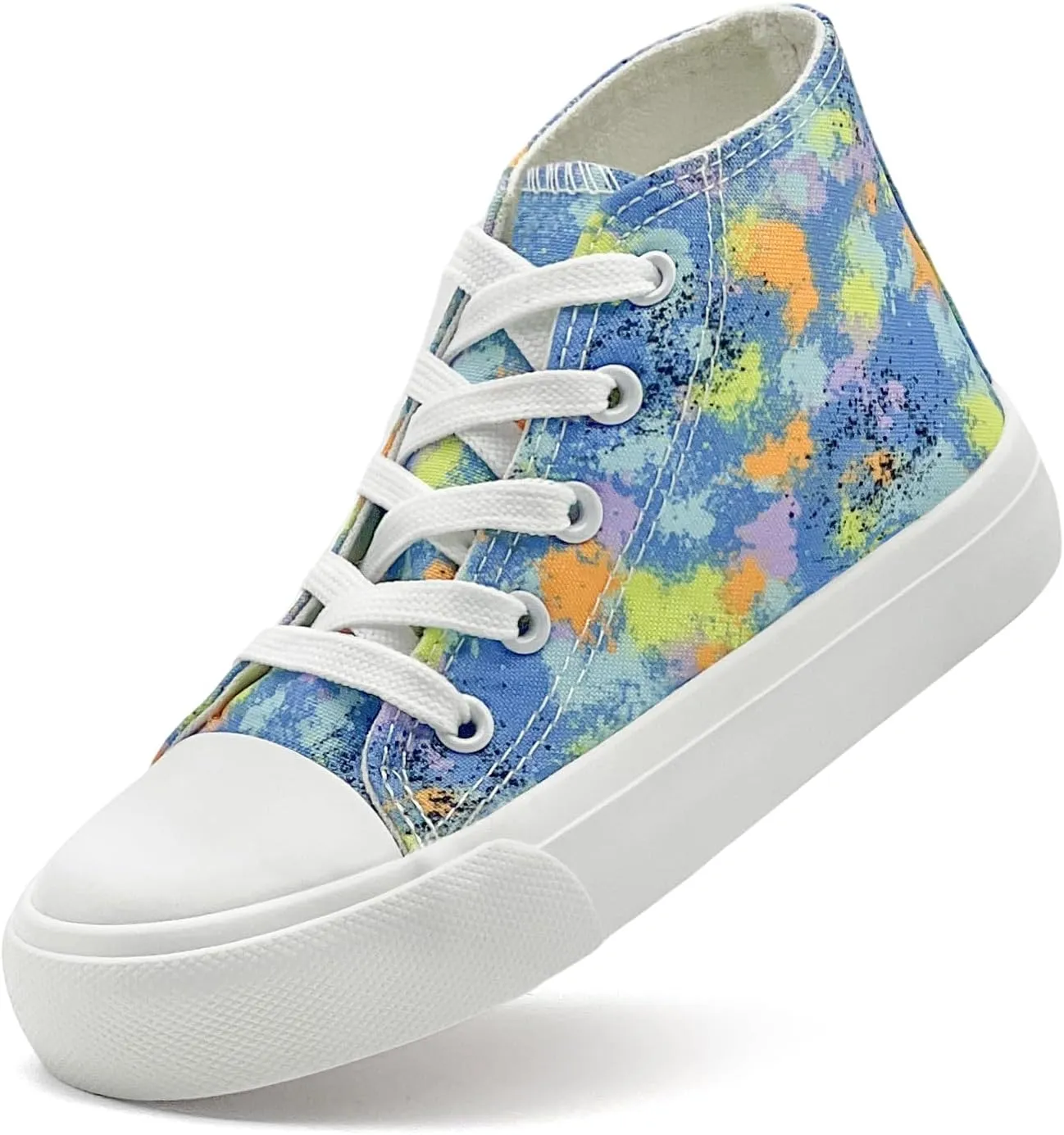 Toddler Sneakers for Girls Boys High Top Kids Lace Up Canvas Fashion Shoes Comfortable Classic Casual Running Walking Shoe