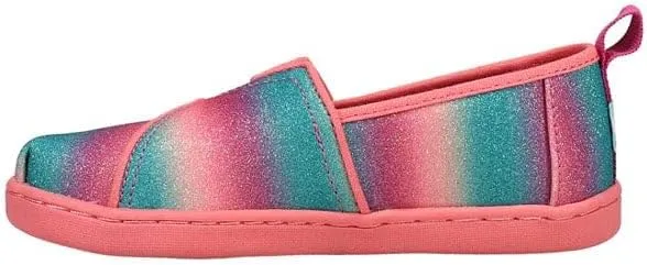 TOMS Kids Girls Alpargata Glitter Slip On Flats Casual - Multi