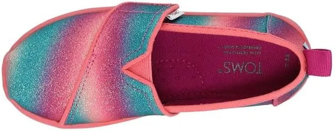 TOMS Kids Girls Alpargata Glitter Slip On Flats Casual - Multi