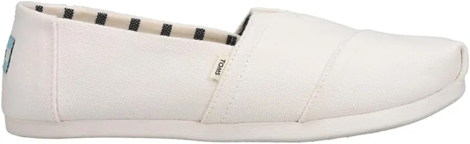 TOMS Womens Alpargata Canvas Slip On Flats Casual - White