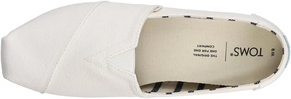 TOMS Womens Alpargata Canvas Slip On Flats Casual - White