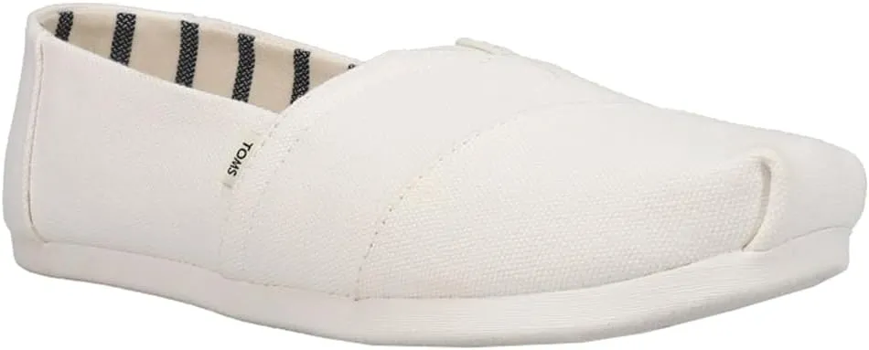 TOMS Womens Alpargata Canvas Slip On Flats Casual - White