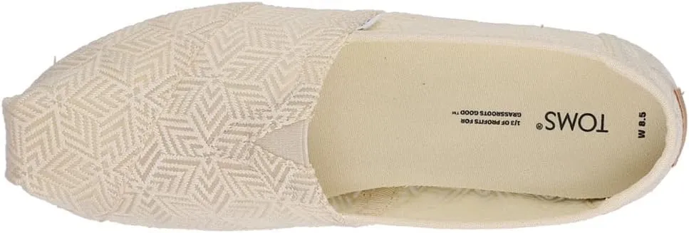 TOMS Womens Alpargata Slip On Flats Casual - Beige