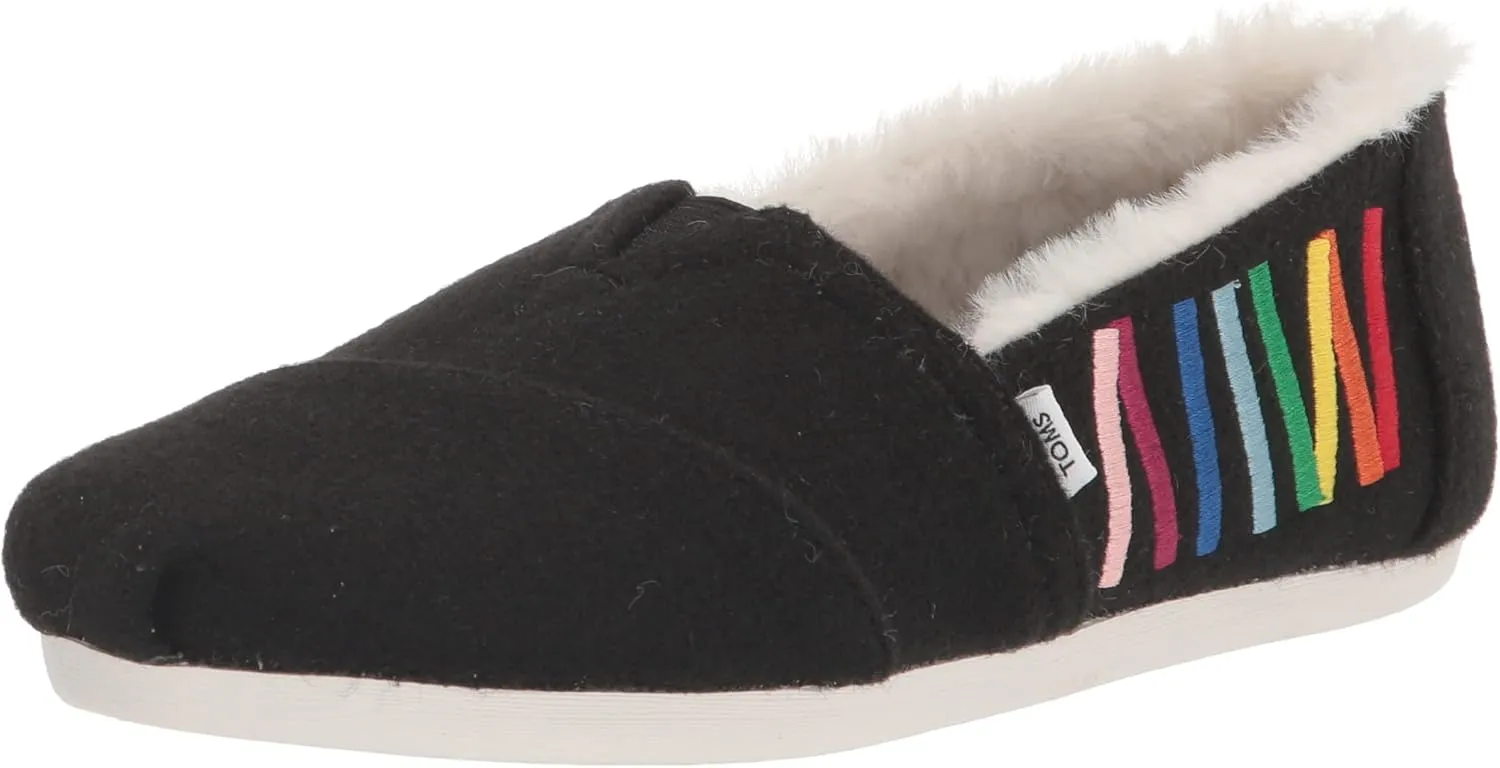 TOMS Womens Alpargata Slip On Flats Casual - Black