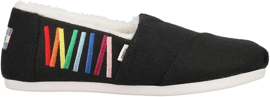 TOMS Womens Alpargata Slip On Flats Casual - Black