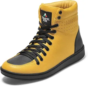 TRAVEL FOX Unisex Classic 900 Nappa Leather Round Toe Lace-Up High-Top Sneakers