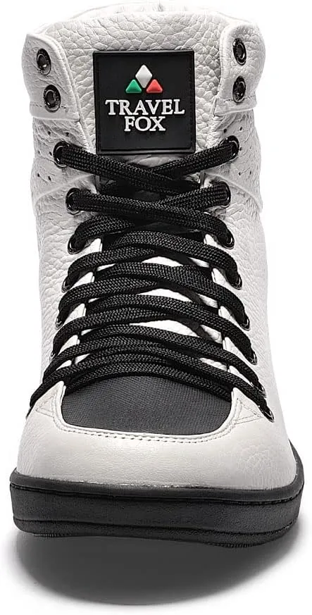 TRAVEL FOX Unisex Classic 900 Nappa Leather Round Toe Lace-Up High-Top Sneakers