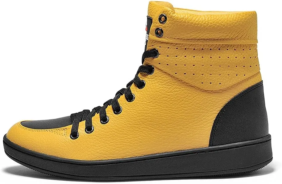 TRAVEL FOX Unisex Classic 900 Nappa Leather Round Toe Lace-Up High-Top Sneakers