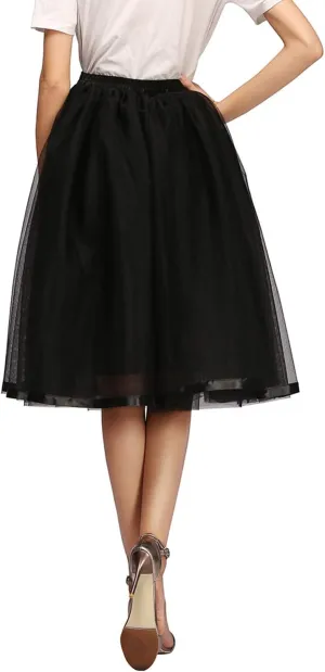 Tulle Tutu Skirt Classic Layered Ballet Tutu Skirts Puffy Skirt Short Cosplay Party Costume for Women and Girls