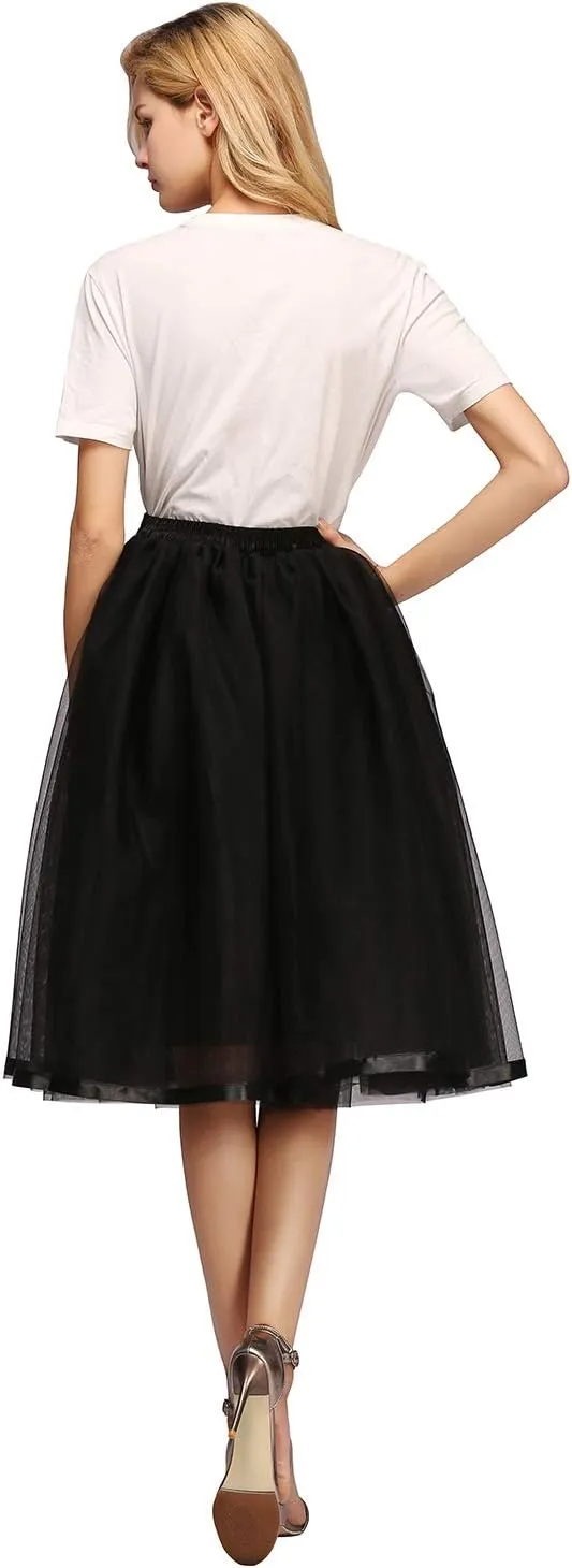 Tulle Tutu Skirt Classic Layered Ballet Tutu Skirts Puffy Skirt Short Cosplay Party Costume for Women and Girls