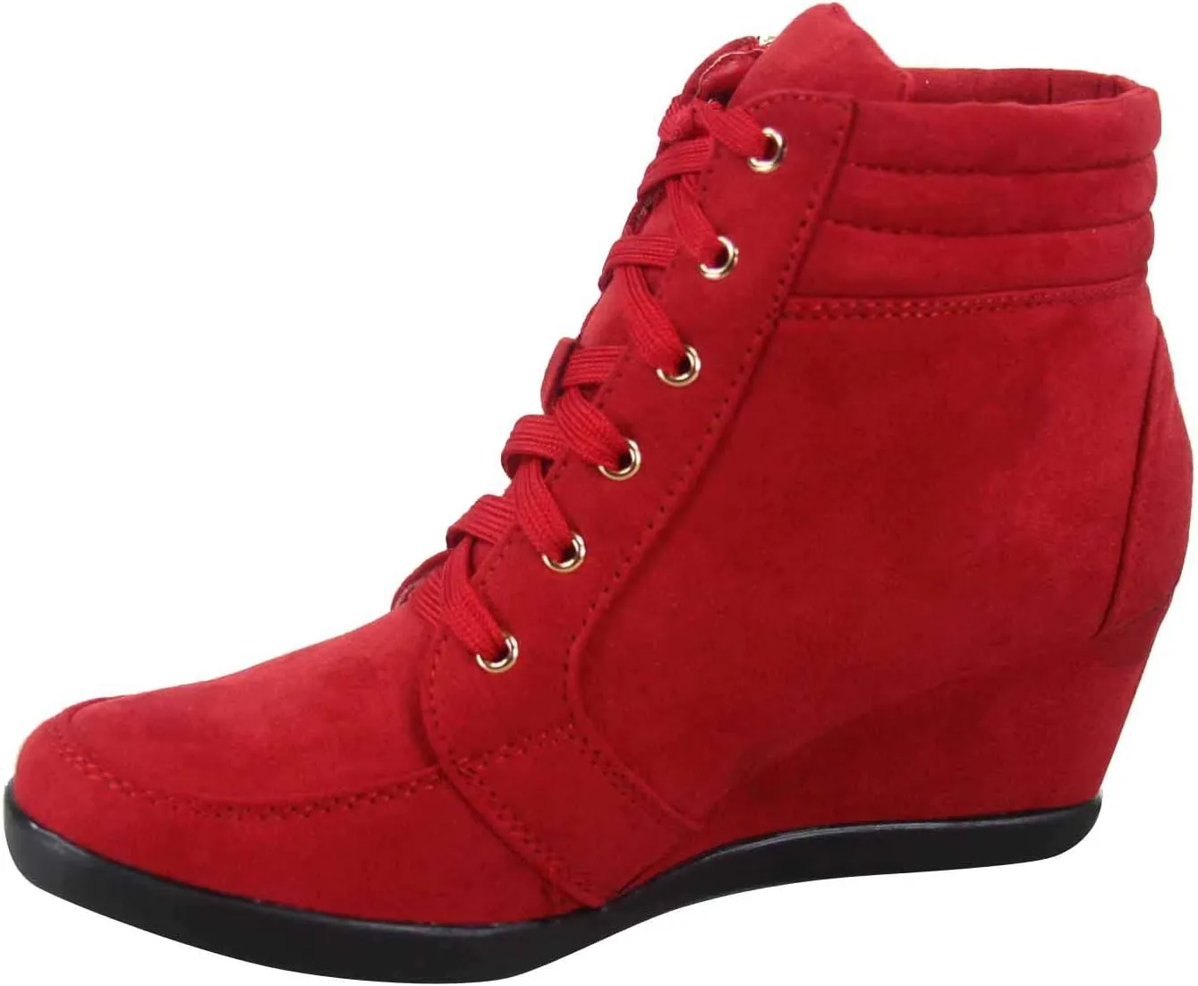 TZ 56 Womens High Top Sneakers Fashion Classic Lace Up Comfortable Wedge Walking Shoes