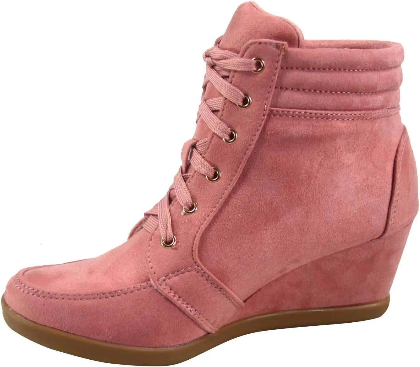 TZ 56 Womens High Top Sneakers Fashion Classic Lace Up Comfortable Wedge Walking Shoes