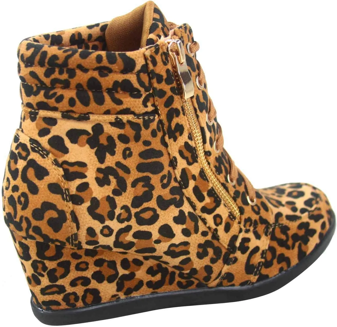 TZ 56 Womens High Top Sneakers Fashion Classic Lace Up Comfortable Wedge Walking Shoes