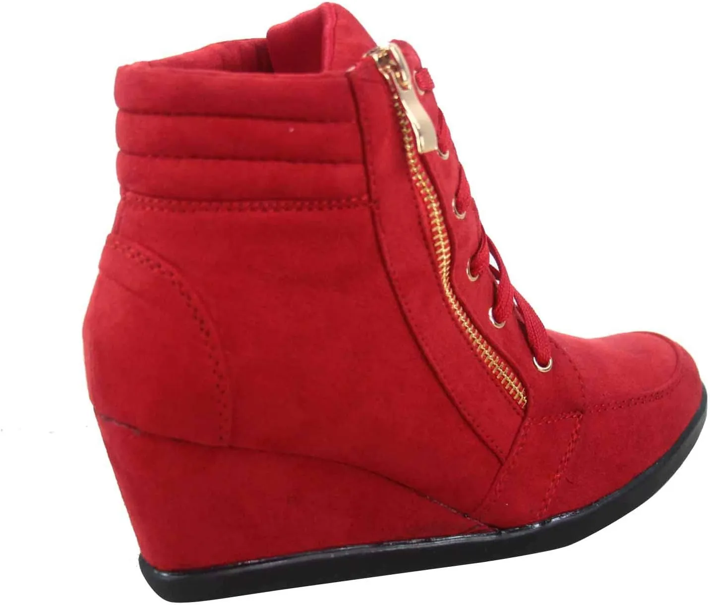 TZ 56 Womens High Top Sneakers Fashion Classic Lace Up Comfortable Wedge Walking Shoes