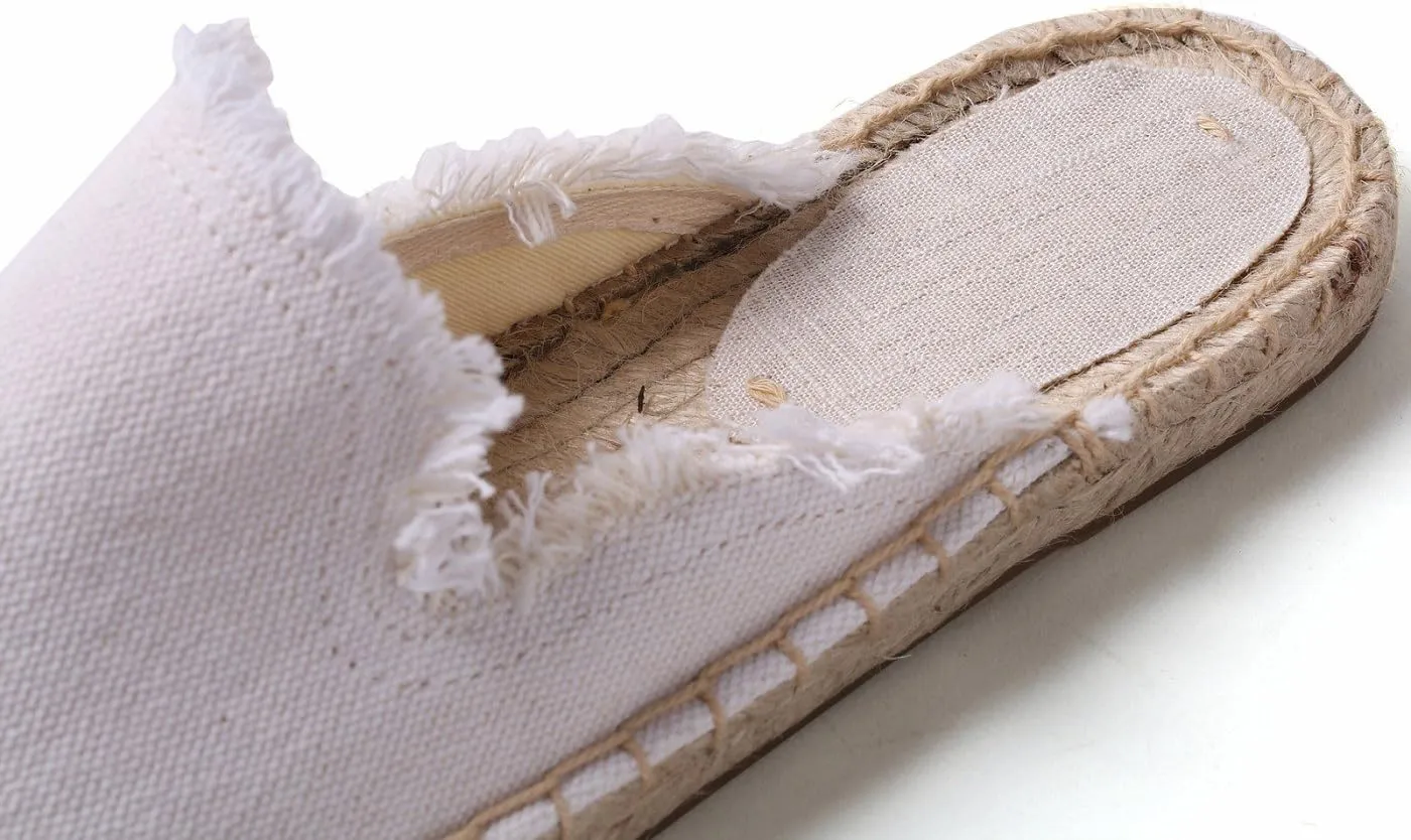 U-lite Women's Simple Mule Breathable Flat Espadrilles Shoes, Pure Color Mules