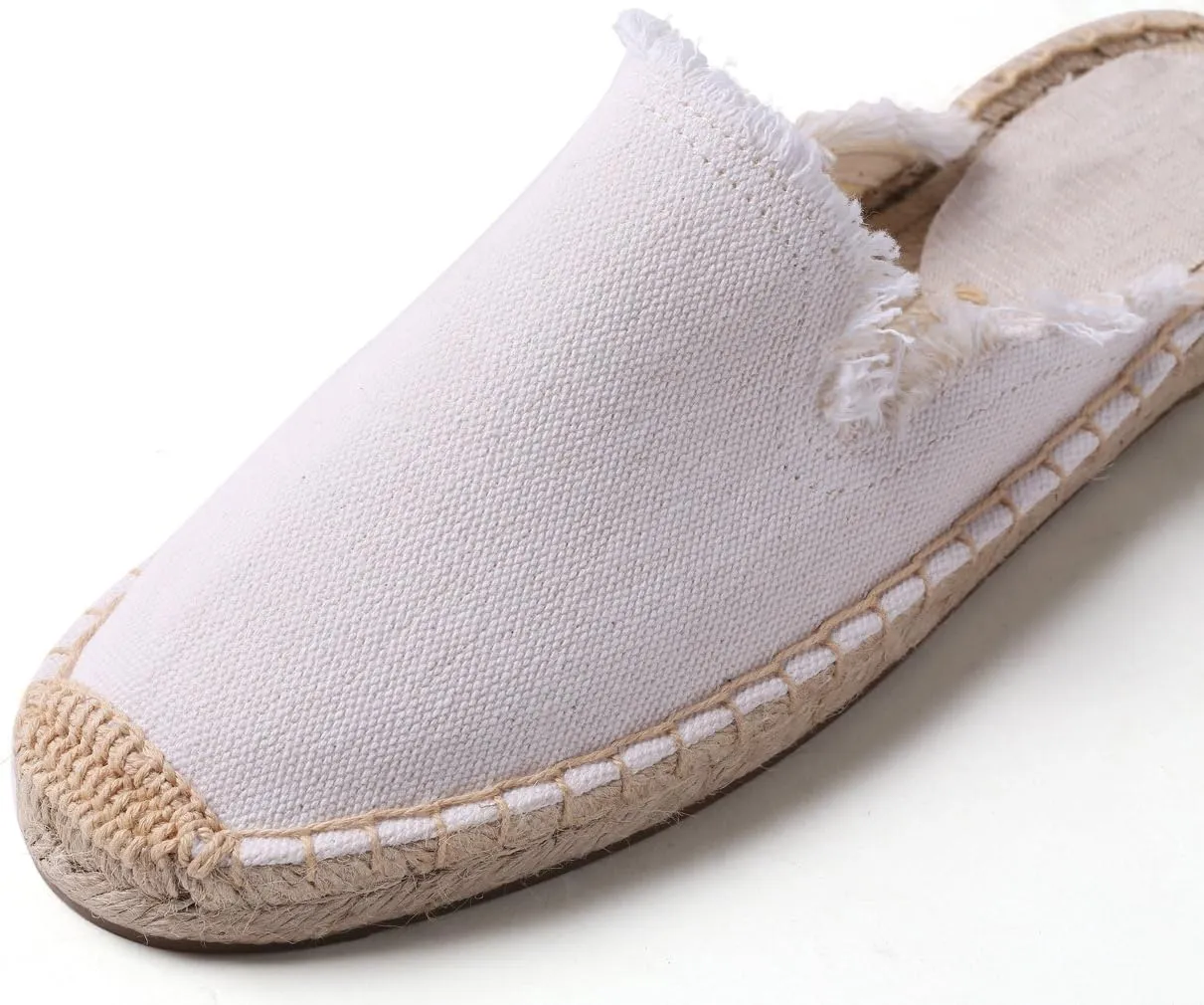 U-lite Women's Simple Mule Breathable Flat Espadrilles Shoes, Pure Color Mules