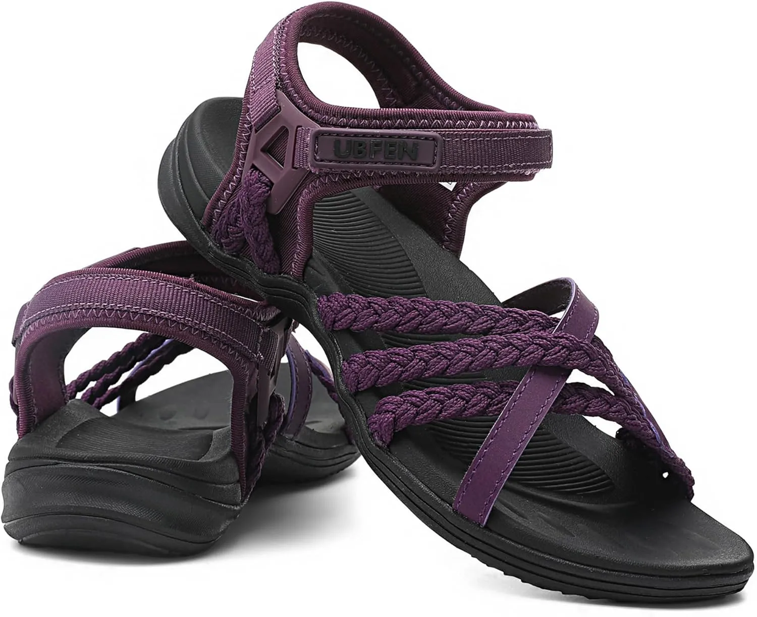 UBFEN Womens Hiking Sandals Sport Walking Adjustable Hook Ankle Straps Comfortable Outdoor Beach Athletic Shoes