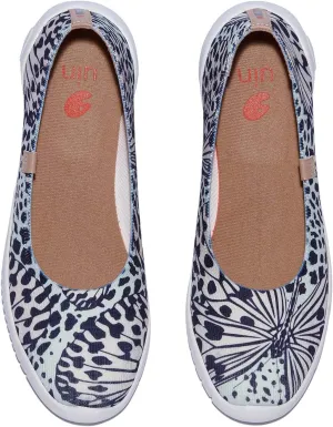 UIN Women's Art Painted Ballet Flats Slip On Pointed Toe Casual Lightweight Comfort Travel Walking Shoes Menorca Series