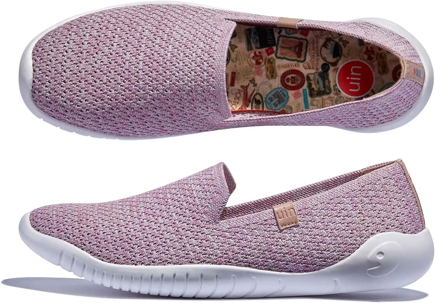 UIN Women's Art Painted Ballet Flats Slip On Pointed Toe Casual Lightweight Comfort Travel Walking Shoes Menorca Series