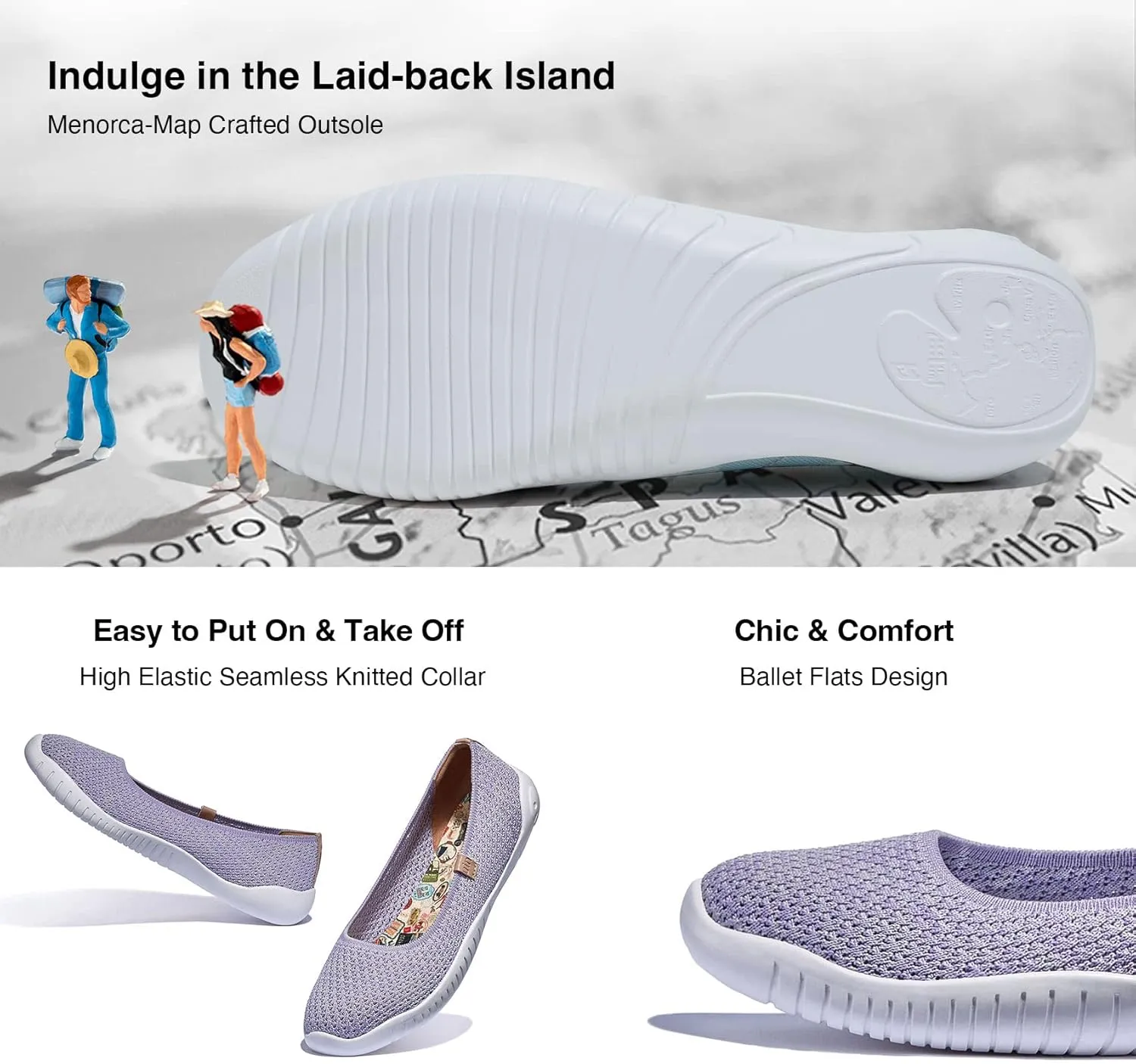UIN Women's Art Painted Ballet Flats Slip On Pointed Toe Casual Lightweight Comfort Travel Walking Shoes Menorca Series