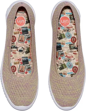 UIN Women's Art Painted Ballet Flats Slip On Pointed Toe Casual Lightweight Comfort Travel Walking Shoes Menorca Series