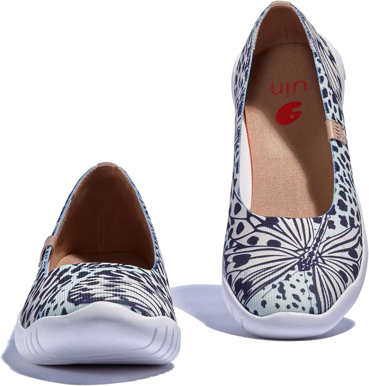 UIN Women's Art Painted Ballet Flats Slip On Pointed Toe Casual Lightweight Comfort Travel Walking Shoes Menorca Series